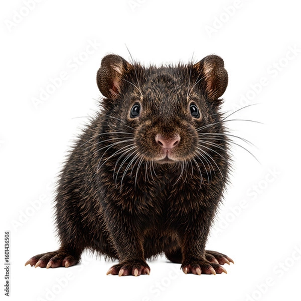 Fototapeta Close up of a velvet furred mole with wide front claws perfect for educational and nature themed projects