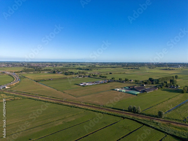 Fototapeta  Aerial view of Cortelande area where new village will arise in Zuidplaspolder
