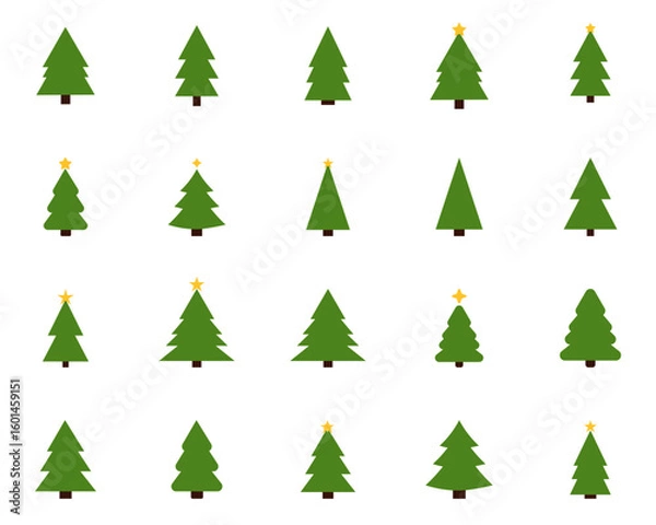 Obraz set of christmas trees