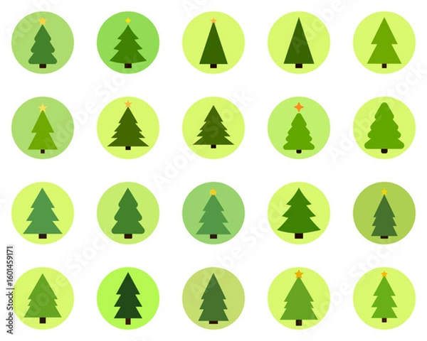 Obraz Set of Christmas trees icons