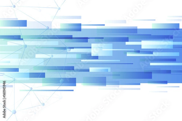 Fototapeta Technology Blue Abstract Mesh Background with hexagons polygon, Lines and Digital Shapes. Futuristic technology style. EPS10 Design Layout for Your Media Business.