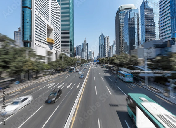 Fototapeta urban traffic view in modern city of China.
