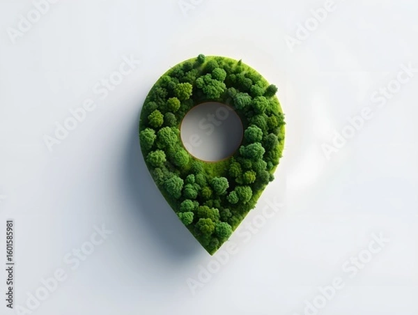Obraz Find nature location green forest map pin gps navigation eco tourism travel concept