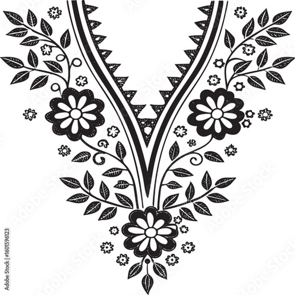 Obraz floral neckline design element