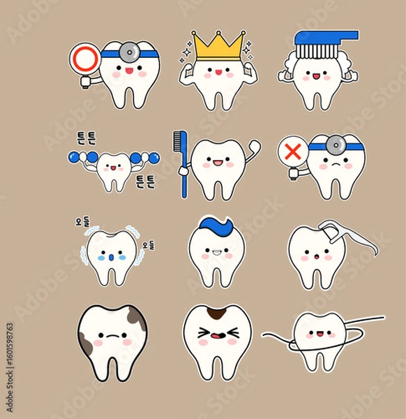 Fototapeta 치아 캐릭터