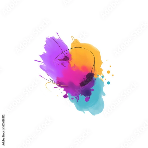 Fototapeta colorful paint splashes