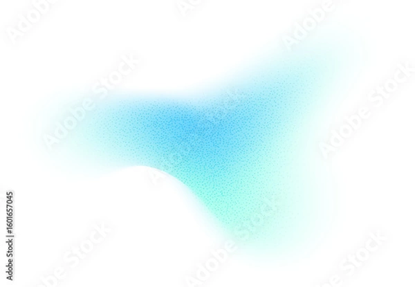 Fototapeta Abstract gradient shape with noise, blue blurred grainy color gradation, vibrant design element. Figure with soft flow effect, isolated on white. Vector illustration.