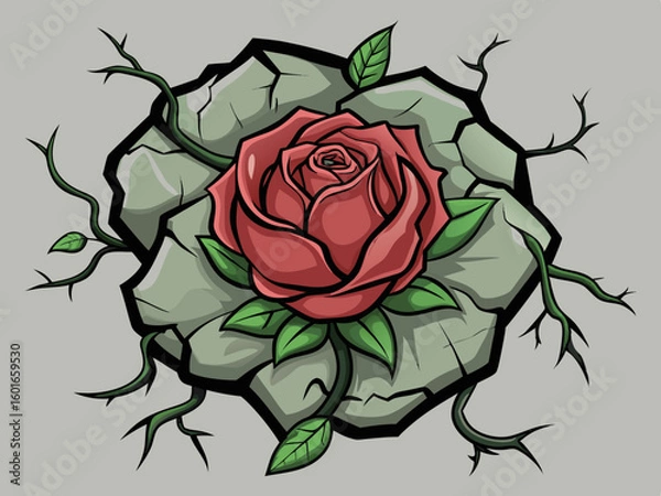 Obraz thorny rose illustration