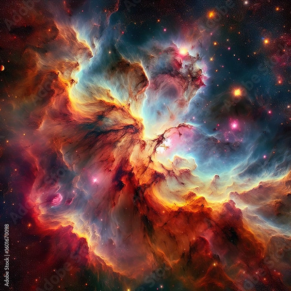 Fototapeta Visualization of space nebule astronomy concept background