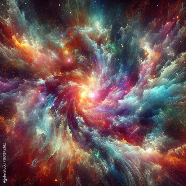 Fototapeta Visualization of space nebule cosmos astronomy concept astrophysics