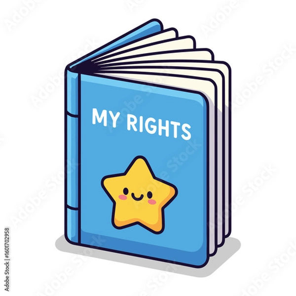 Fototapeta Cute Children's Book Illustration with Rights Theme for Education and Awareness