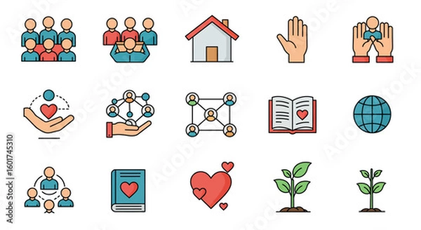 Obraz Community and Connection Icon Set