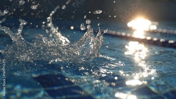 Fototapeta Water splashing in a pool