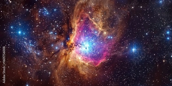Fototapeta A colorful nebula spinning into an infinite spiral of energy