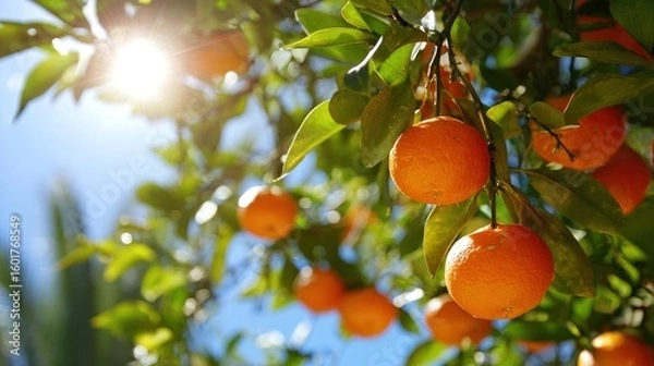 Obraz Orange tree with sun