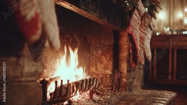 Obraz Cozy Christmas fireplace