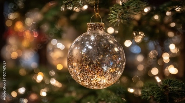 Obraz Glittery Christmas ornament