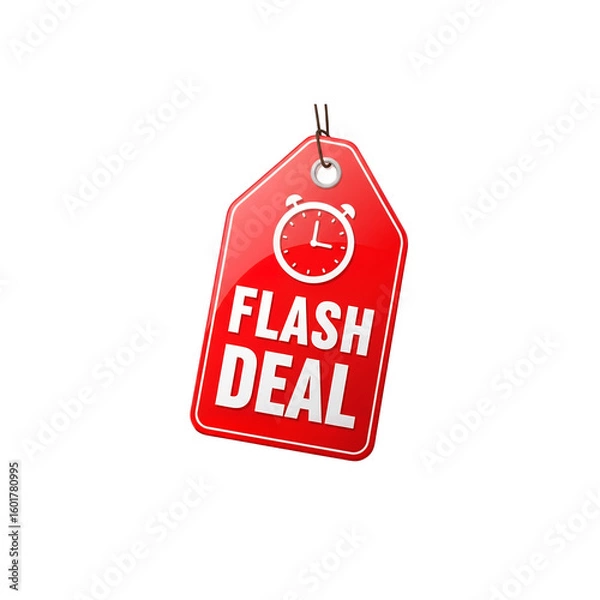 Fototapeta Flash Deal Timer Tag – Urgent Clock Icon Transparent PNG