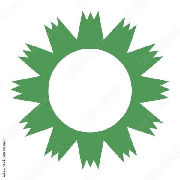Fototapeta Abstract Green and White Geometric Circular Design