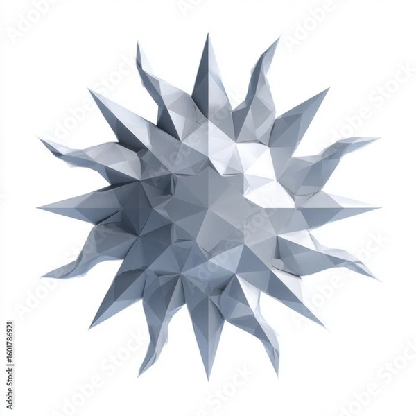 Fototapeta Abstract Light Gray Polygonal Sphere 3D Render