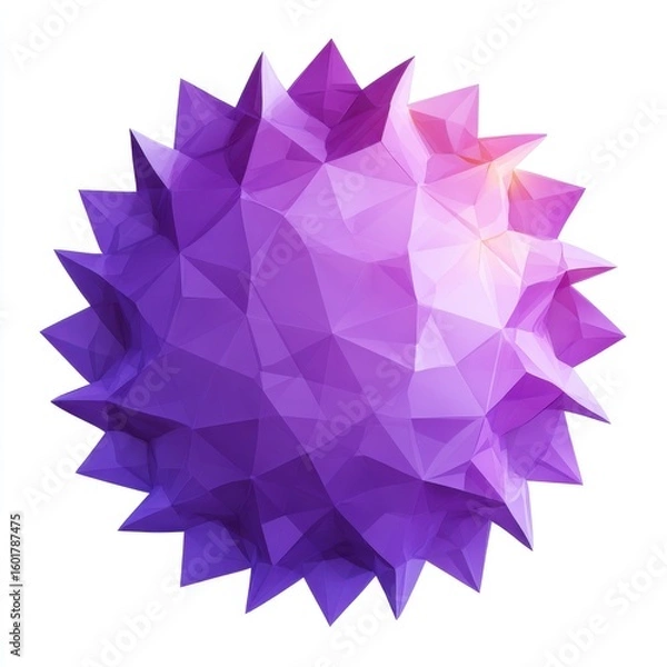 Fototapeta Abstract Purple and Violet Polygonal Sphere 3D Render