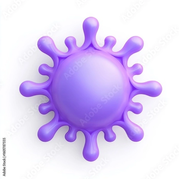 Fototapeta Abstract Purple Liquid Splatter on White Background