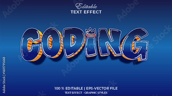 Obraz Coding Editable Text Effect Design for Creative Projects	