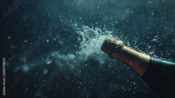 Obraz Champagne bottle exploding in celebration