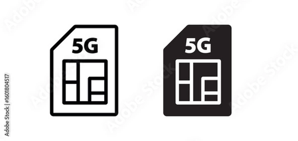 Fototapeta 5G sim networking icon. 5g internet symbol. Sim network symbol png and vector illustration on transparent background