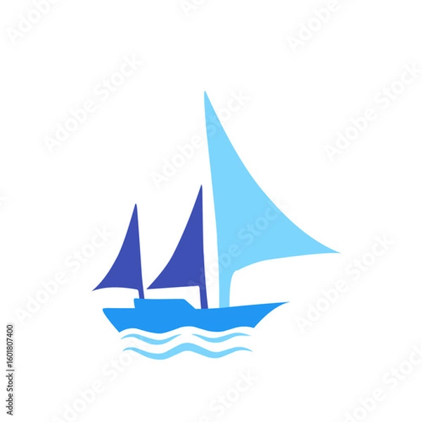 Fototapeta blue ship logo vector