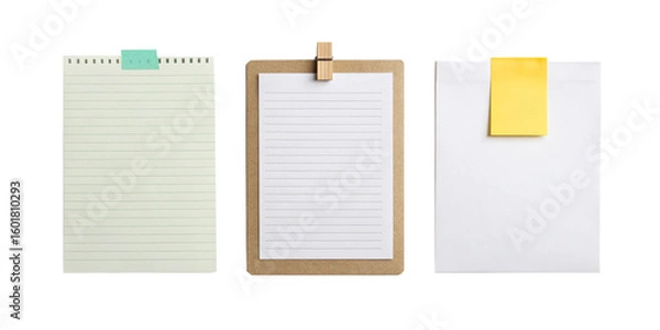 Fototapeta Empty Paper on Wall with Masking Tape on Transparent Background
Blank A4 A3 Paper Note with Tape for Announcement or Message