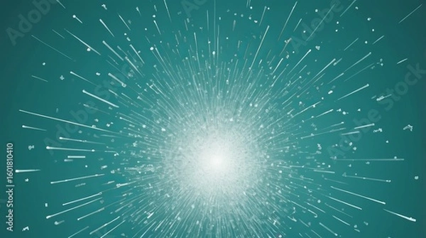 Obraz Abstract light burst background in teal with glowing rays