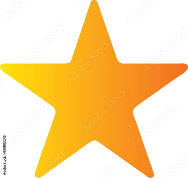 Fototapeta Simple Black Star Shape Outline Isolated on White, Element