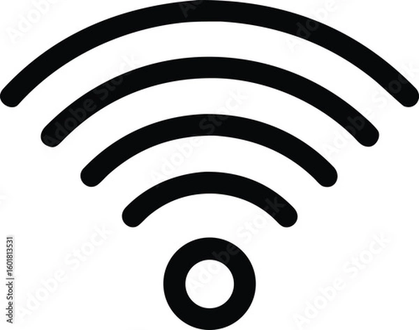 Fototapeta Wi-Fi Connectivity Icon: A clean, minimalist illustration of a wireless internet signal, symbolizing digital connectivity and modern communication in a simple design.