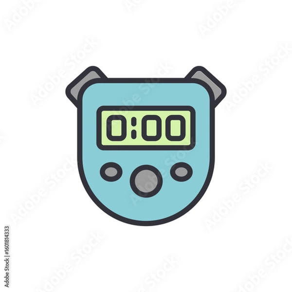 Fototapeta Digital Timer Illustration On Transparent Background For Time Measurement