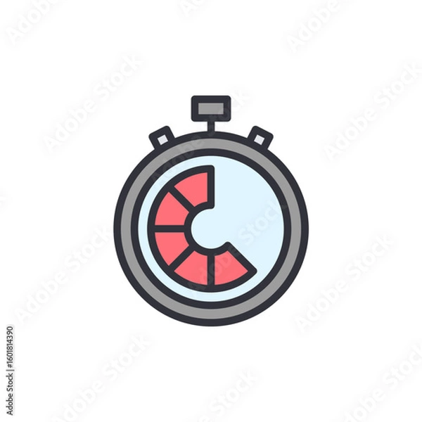 Fototapeta Retro Style Stop Watch Icon With Transparent Backdrop Design