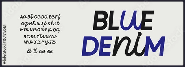 Obraz Sans serif vector font pair with script vector font. Unique and creative alphabet with ligature. Typography for branding fashion, cafe, food, drink, and  etc.   