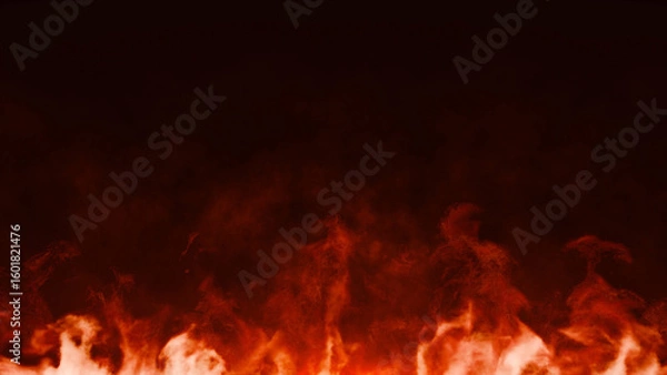 Fototapeta 3D Burning embers glowing. Fire Glowing Particles on Black Background