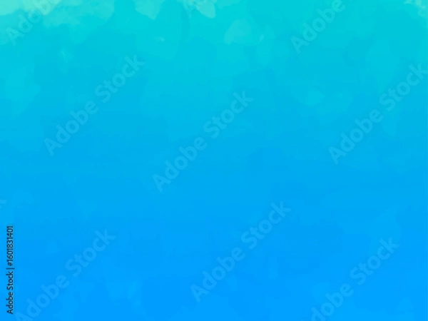Fototapeta 青空や水面のようなイメージの背景素材。手描きの水彩風テクスチャー。ブルーとエメラルドグリーンの滑らかなグラデーション。