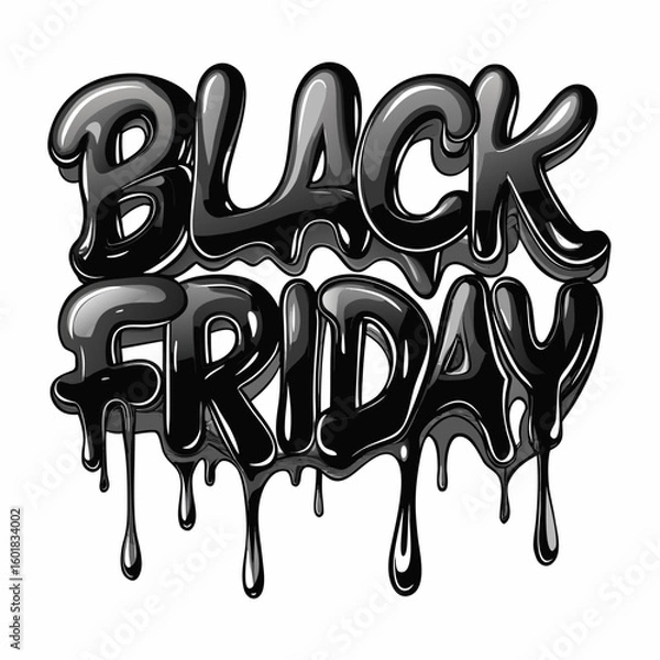 Obraz Bold black Friday dripping text design perfect for sales promotions and graphic overlays