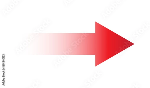 Fototapeta Red gradient arrow isolated on white background png