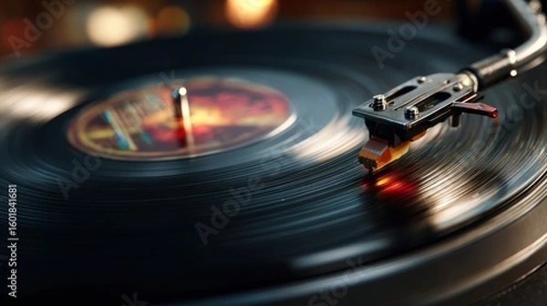 Fototapeta Close-up of a vintage turntable