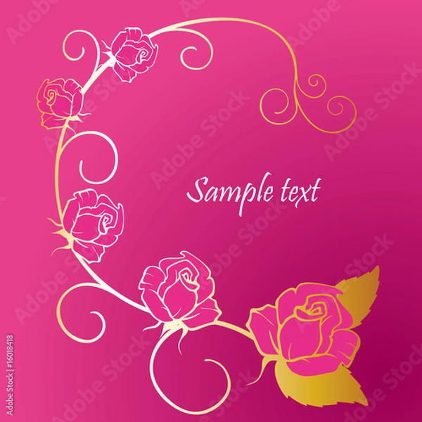 Obraz golden and rose