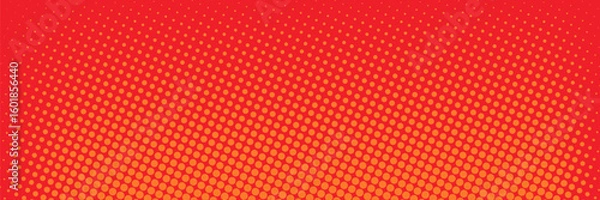 Obraz Dots halftone orange color pattern gradient texture with technology digital background. Dots pop art comics with summer background. vector ilustration