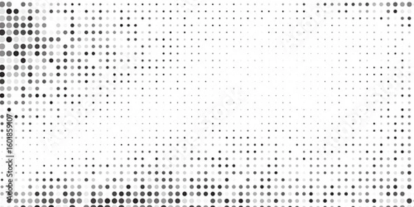 Fototapeta Modern halftone gradient texture. Vanishing polka dot illustration