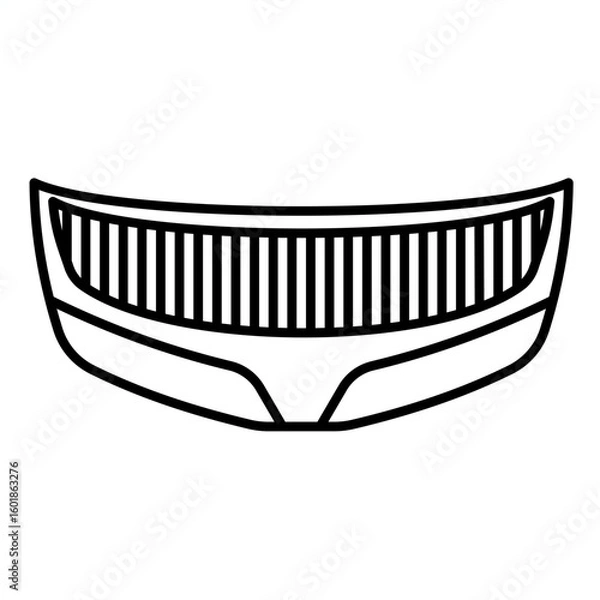 Fototapeta Single automotive part icon with simple outline style, mechanical spare component illustration with bold clean shape and monochrome detail for car repair and garage theme display.