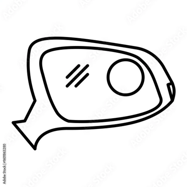 Fototapeta Single automotive part icon with simple outline style, mechanical spare component illustration with bold clean shape and monochrome detail for car repair and garage theme display.