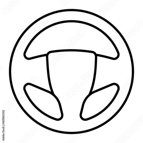 Fototapeta Single automotive part icon with simple outline style, mechanical spare component illustration with bold clean shape and monochrome detail for car repair and garage theme display.