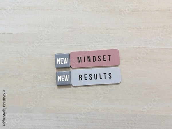 Obraz New Mindset for New Results concept of innovation or thinking. business finance education