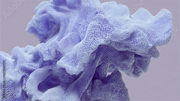 Obraz 3D banner wallpaper of technological structures with natural rock shapes